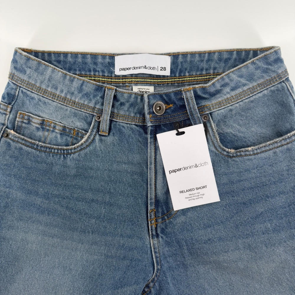 Paper Denim Cloth Relaxed Fit Denim Shorts Spearing Wash Size‎ 28